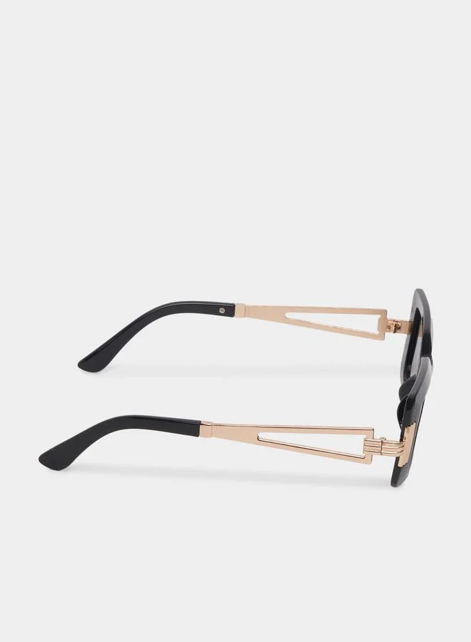 ستايلي Full Rim Rectangle Sunglasses with Metal Temple