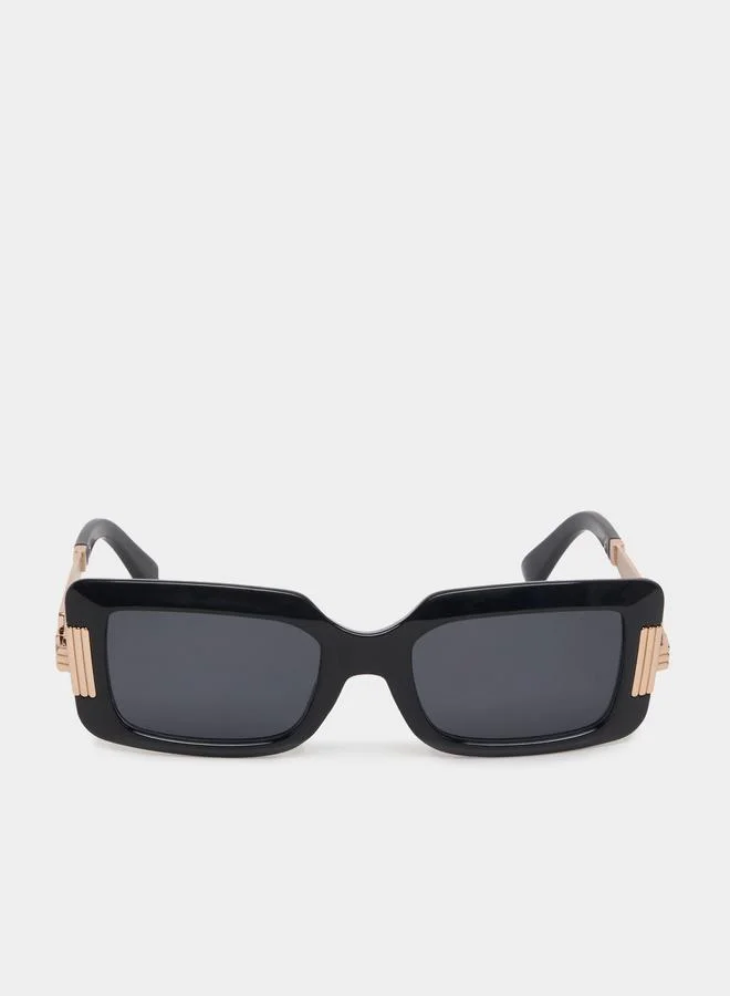 ستايلي Full Rim Rectangle Sunglasses with Metal Temple