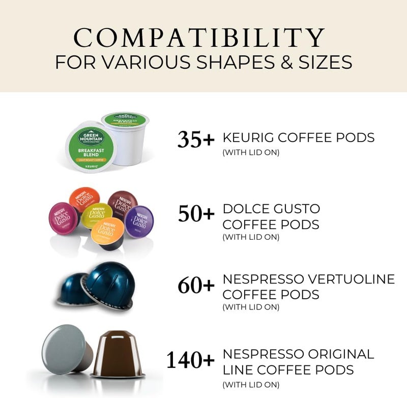 FIVE TWENTY CO. Large Coffee Pod Holder – Compatible w/KCup Pods and Capsules - Gold Metal K Cup Holder - Cute Coffee Pod Basket w/Wooden Lid - Coffee Pod Storage - Coffee Bar Decor (Black & Gold, Large) - Image 3