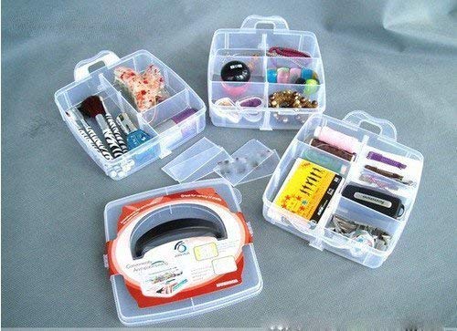 R Dabhi Storage Box 3Tier 18 Sections Transparent Stackable Adjustable Compartment Slot Plastic Craft Organizer for Toy Desktop Jewelry Accessory Drawer Or Kitchen Colour May Very - Image 5