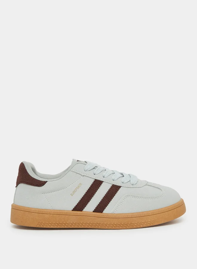Styli Styli Striped Lace Up Flatform Sneakers