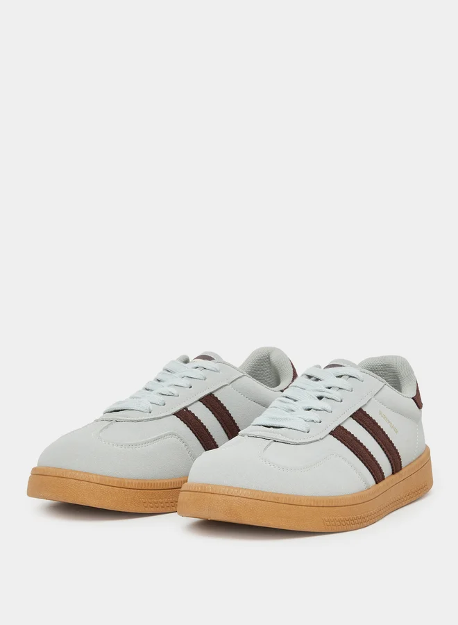 Styli Styli Striped Lace Up Flatform Sneakers