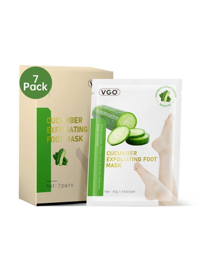 VGO VGO 7 Pack Foot Peeling Mask, Natural Exfoliating Foot Mask, Dead Skin Callus Remover Repair Heels, Smooth Touch Feet, Hydrating Foot Care for Dry Cracked Feet  - Image 1