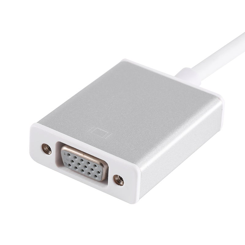 USB 3.1 Type C to VGA Video Adaptor Converter Cable Wire Plug Connector Silver - Image 4