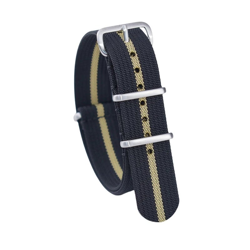 Bluejw Premium Ballistic Dark Gray Ribbed NATO Nylon Watch Strap – Durable Replacement Band for Men, Fits 18mm 19mm 20mm 22mm Watches - Image 1