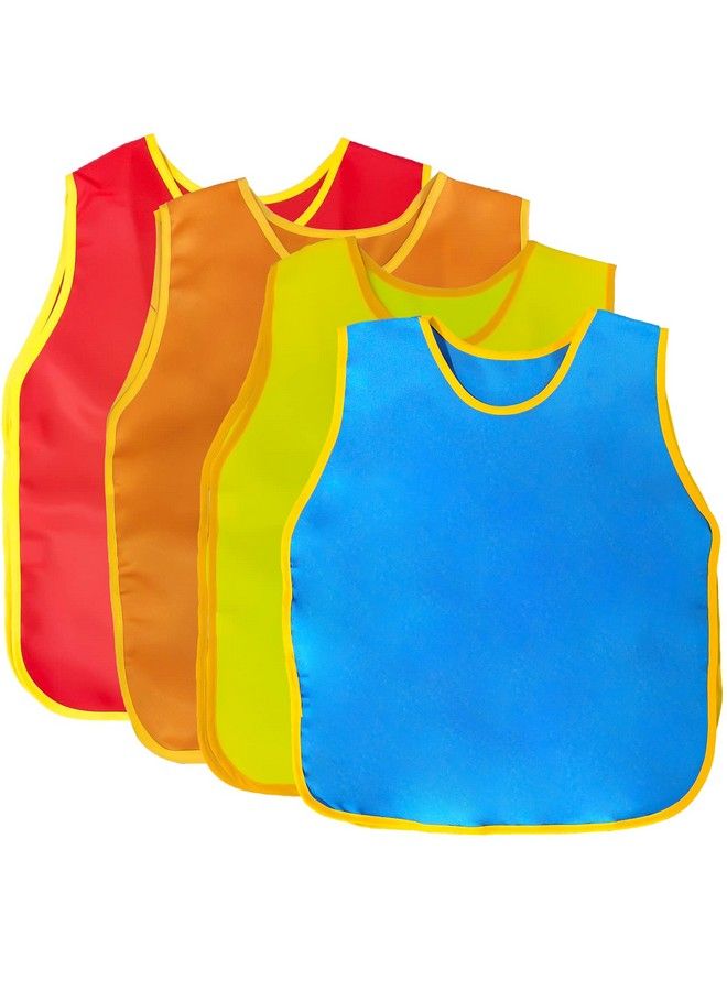 NANASO 4Pack Smock For Kids Children Waterproof Art Smock Painting Feeding Kids Painting Apron Handwork Cooking Toddler Paint Smock For Age 2 6 Years Gifts - Image 2