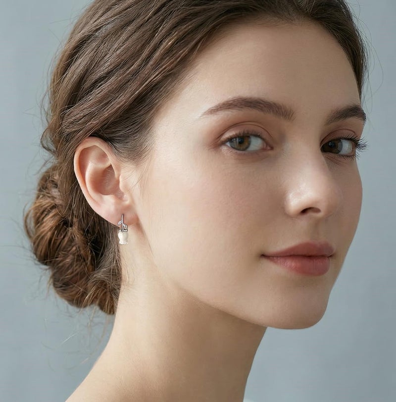 Reffeer Solid 925 Sterling Silver Flower Crawler Cuff Earrings Wraps for Women Teen Girls Flower Wrap Earrings Climber (A-Silver) - Image 3