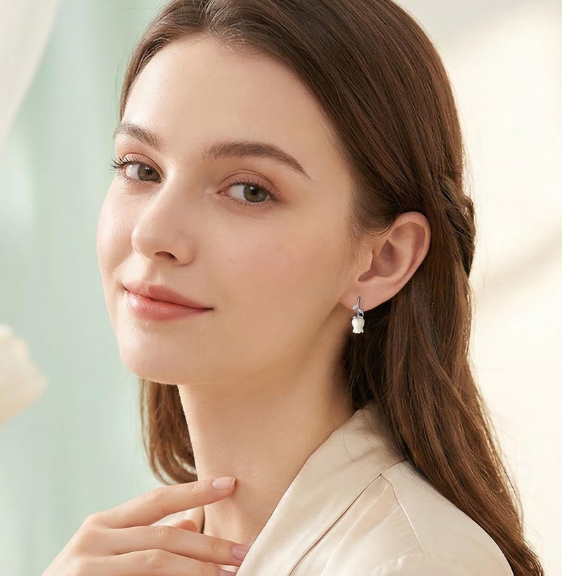 Reffeer Solid 925 Sterling Silver Flower Crawler Cuff Earrings Wraps for Women Teen Girls Flower Wrap Earrings Climber (A-Silver) - Image 2