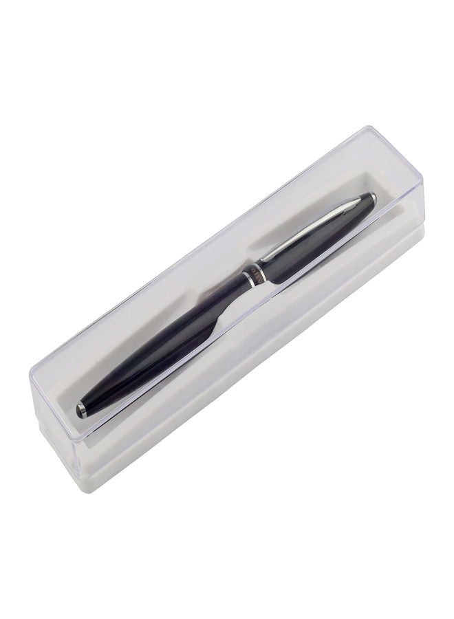 Oliver Lio SH CP Roller Pen – 0.6mm Schmidt Refill, Full Brass Body, Cap Lock Mechanism, Shine Black Finish with Chrome Trims - Image 5