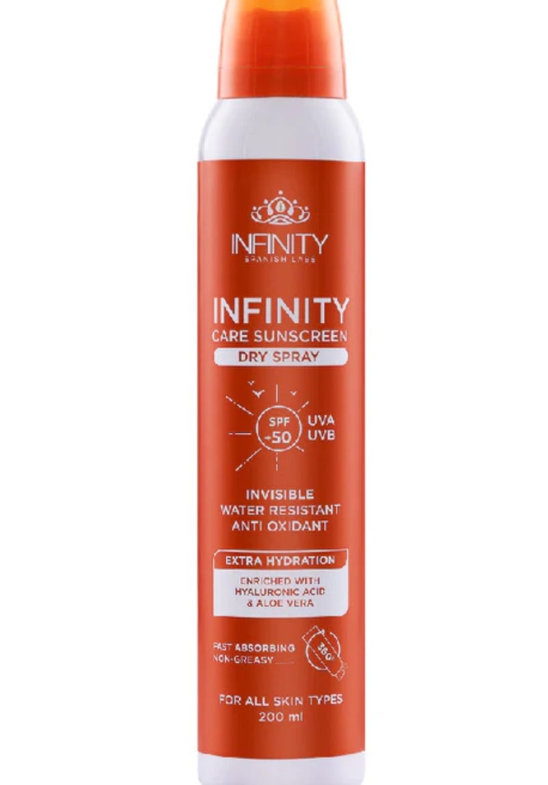 بخاخ واقي الشمس الجاف من إنفينيتي كير بعامل حماية من الشمس 50+ (200 مل)