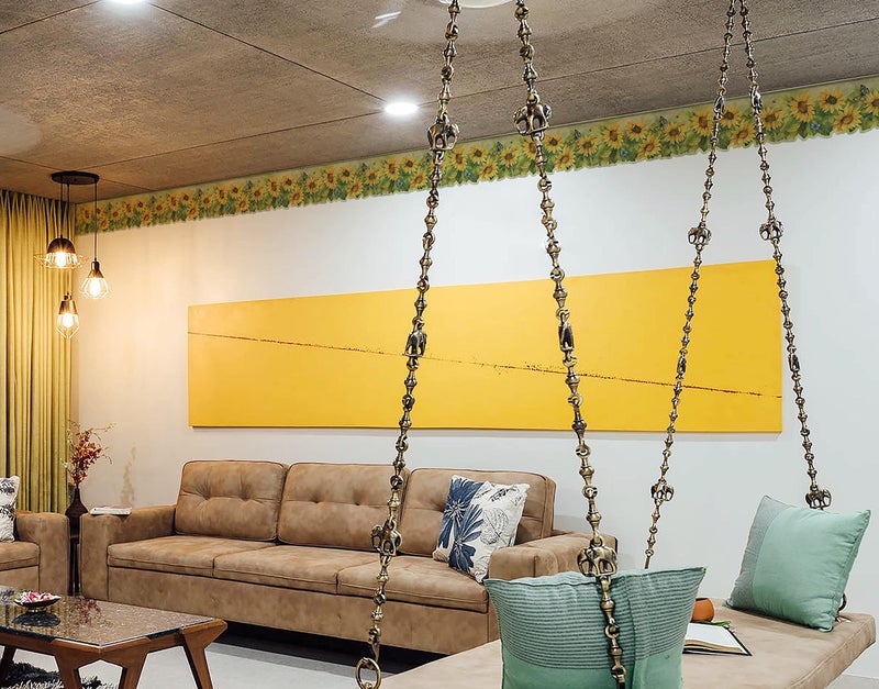WallDesign Sunflower & Butterflies Leafy Print Design & Contour Cut Wallpaper Border Sticker for Stylish Wall, Ceiling, Floor Skirting Decoration - 5.25 Inch Width x 5 Feet Length - Image 4