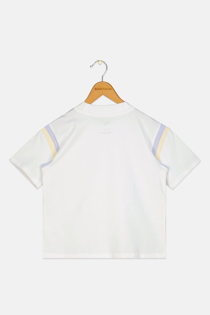 PUMA Kids Girl Sportswear Fit Short Sleeve Outdoor T-Shirt, White - Image 3