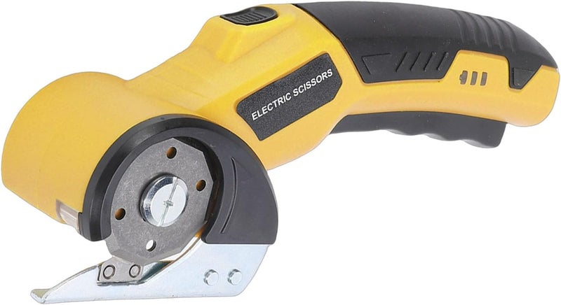 Cordless Electric Scissors 4V Rechargeable Cardboard Cutter SK5 Steel LED Light Yellow - Image 1