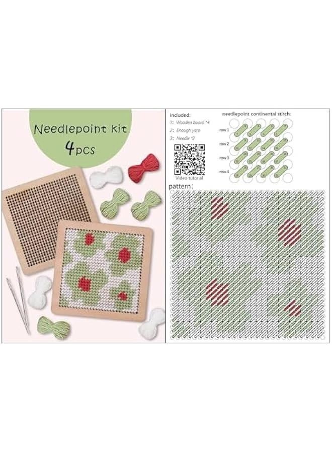 Needle Coaster Set, Embroidery Yarn Kit, Needlepoint Stitching Kit, Needlepoint Coaster, Hand Embroidery Coaster Kit, Coaster Making Kit, Needlepoint Craft Kit - Image 5