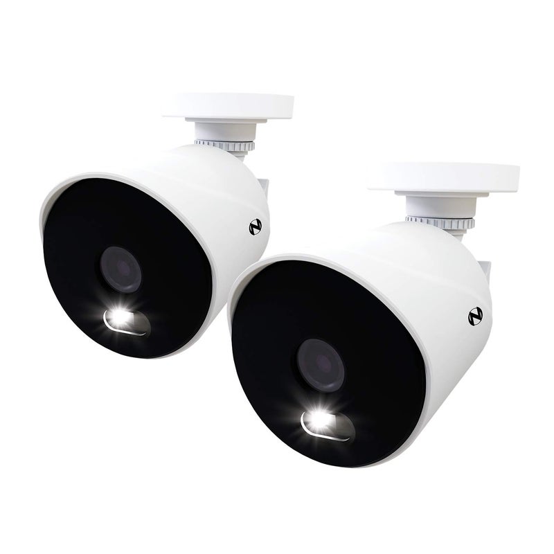 Night Owl 4K Ultra HD Wired IndoorOutdoor AddOn Cameras with Builtin MotionActivated Spotlights 100 ft of Night Vision Wide Viewing Angle and Color Night Vision 2Pack