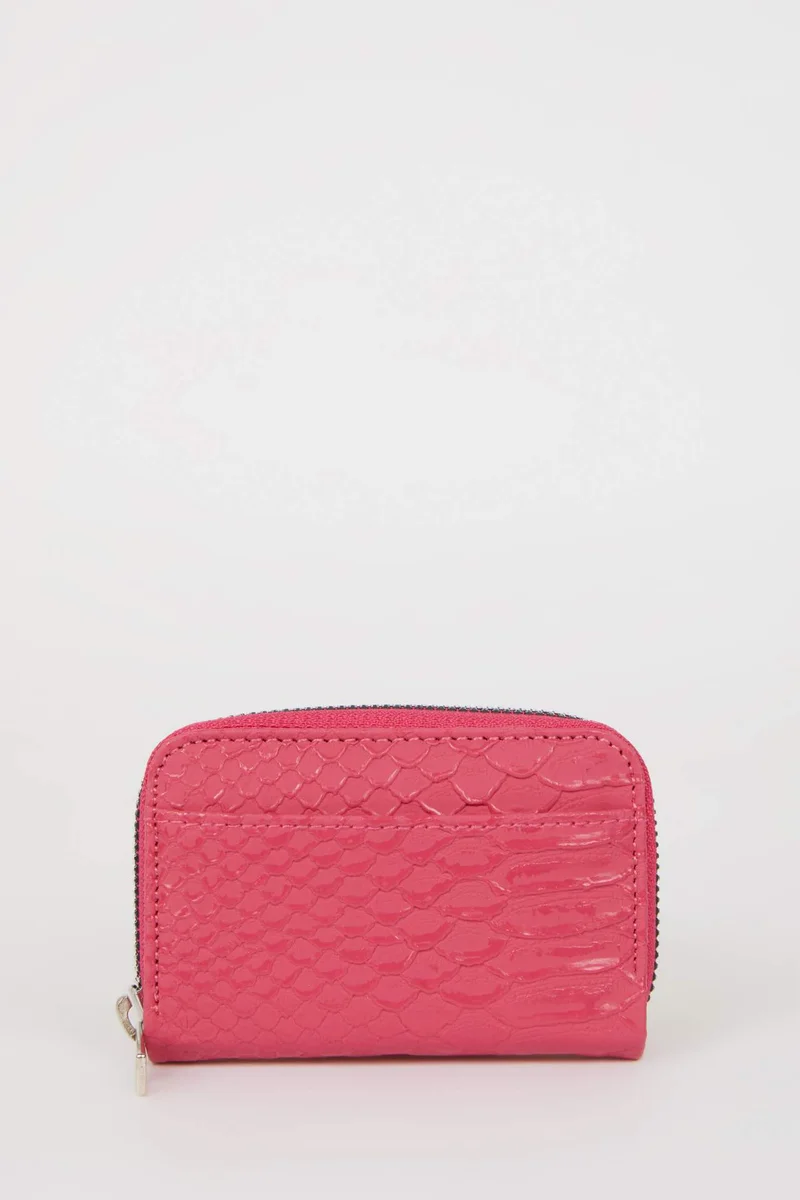 Woman Patterned Zip Coin Wallet