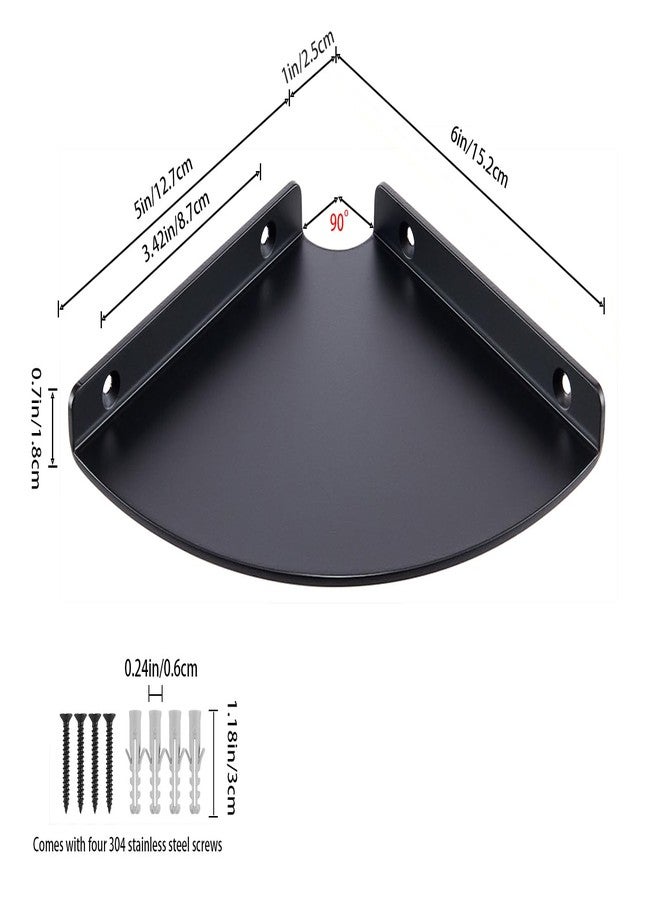 YUjieSTC 3.0mm Aluminum Alloy Wall Mounted, Small Hanging Shelf,Floating Shelves (6 inch Corner Shelf) - Image 2