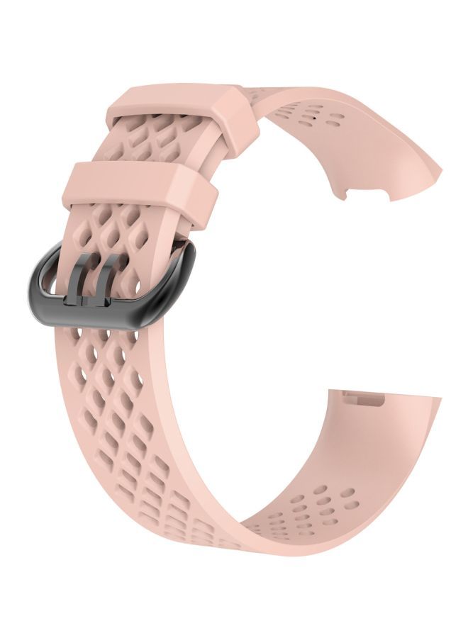 NIBEMINENT Adjustable Sport Wrist Strap For Fitbit Charge 3 Pink - Image 1