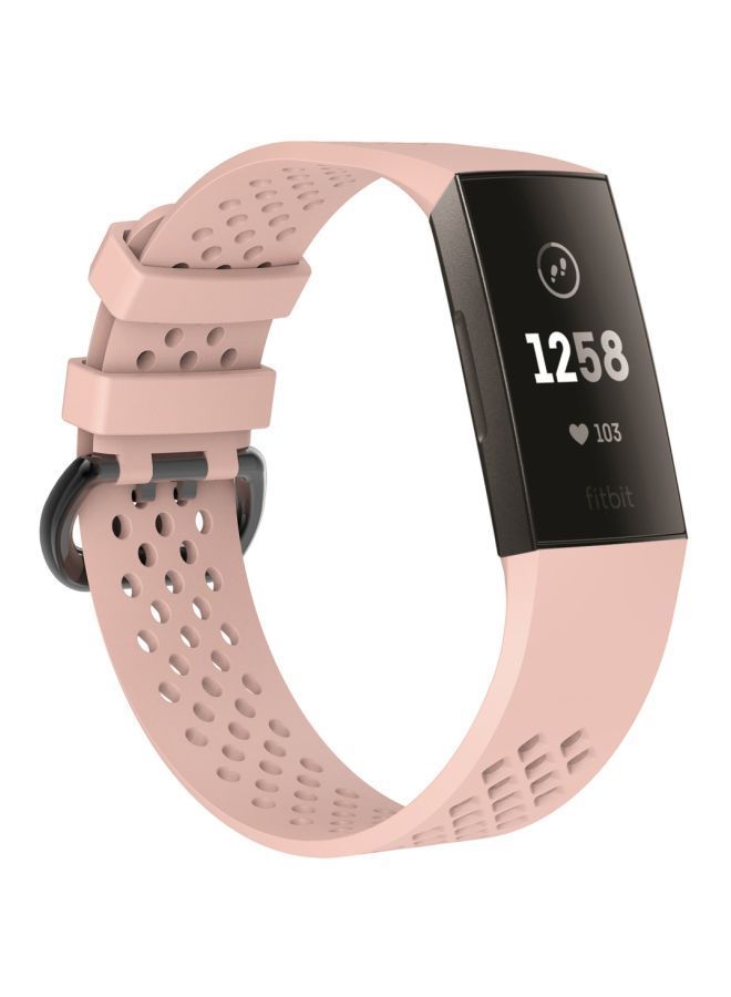 NIBEMINENT Adjustable Sport Wrist Strap For Fitbit Charge 3 Pink - Image 2
