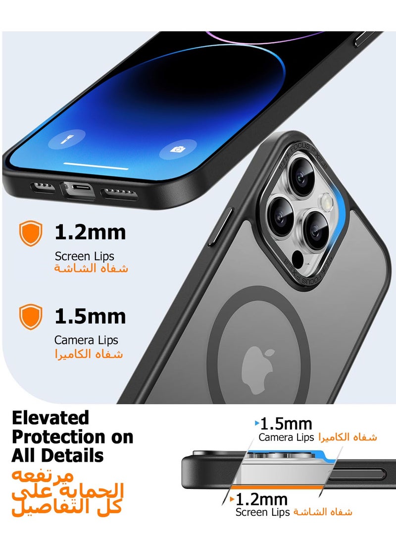 Eligo - iPhone 14 Pro Max Magnetic MagSafe Case,【Full Shockproof Protection】Translucent Matte Back, Slim Phone Cover with Strong Magnet for Apple 14 Pro Max (2022)(Black) - Image 1