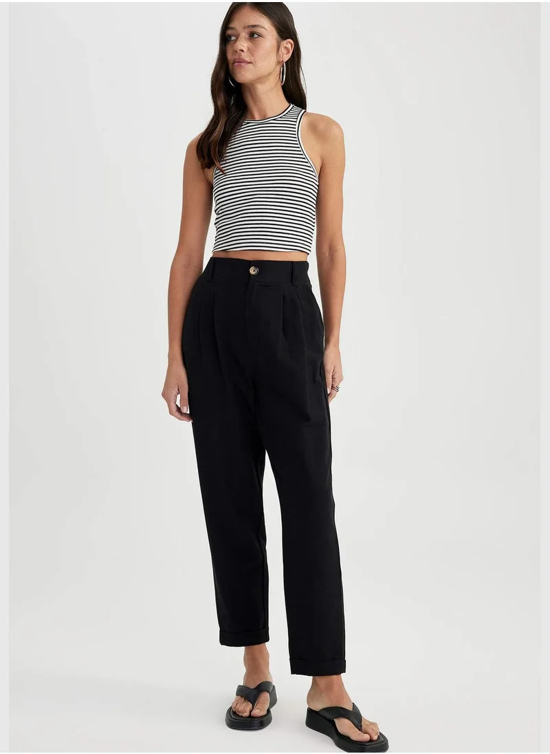 DeFacto Slouchy Fit High Waisted Ankle Chinos