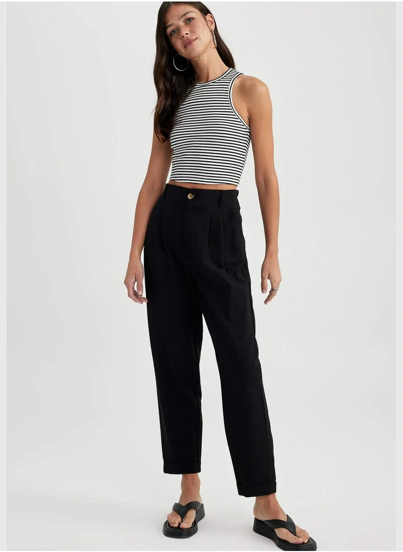 DeFacto Slouchy Fit High Waisted Ankle Chinos