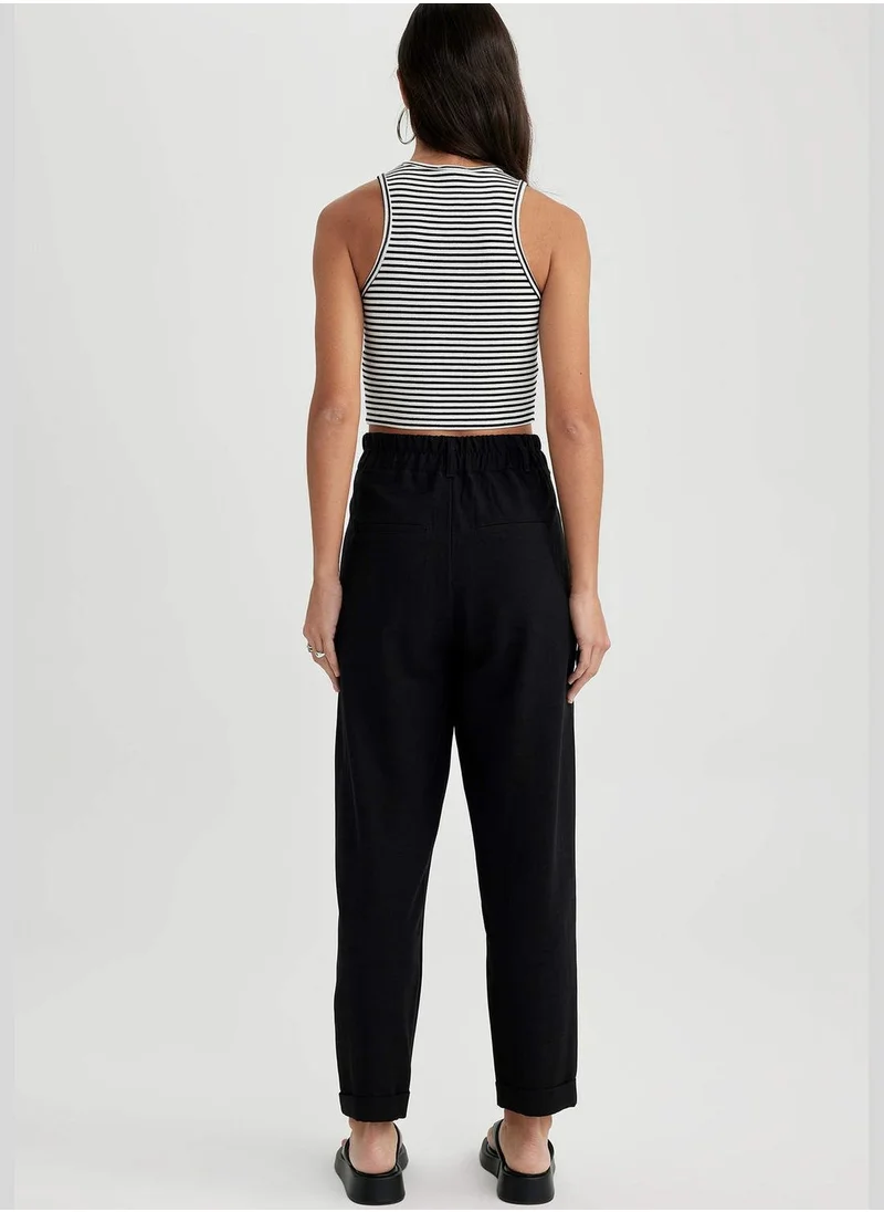 DeFacto Slouchy Fit High Waisted Ankle Chinos