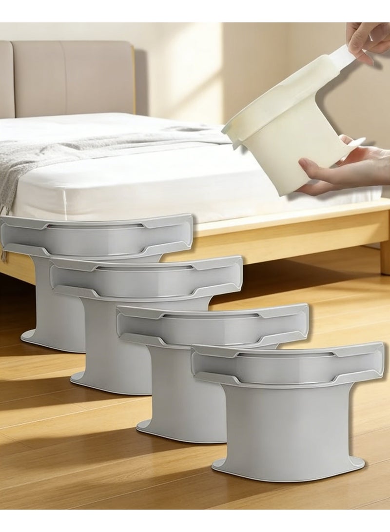4 Pcs مجموعة ماسكات أغطية السرير الملائمة مضادة للانزلاق كليبات زوايا السرير بتصميم ثابت لا يسقط للنظافة المنزلية لون رمادي - Image 1