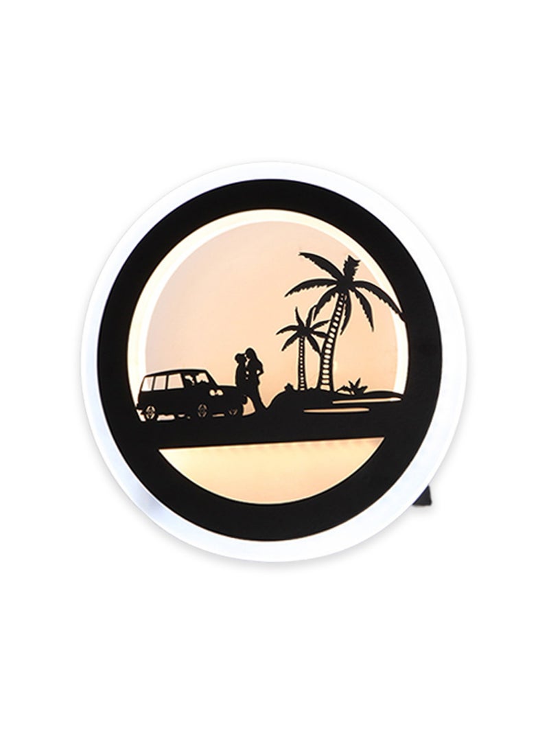 Sharpdo Nordic Creative LED Wall Lamp, Fashion 3 Color Dimming Wall Mounted Sconce, For Home Decor Bedroom Living Room Atmosphere Decoration Wall Light, Coast Palm, 30*30 CM - Image 5