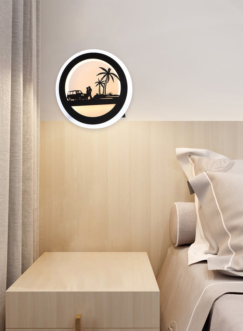 Sharpdo Nordic Creative LED Wall Lamp, Fashion 3 Color Dimming Wall Mounted Sconce, For Home Decor Bedroom Living Room Atmosphere Decoration Wall Light, Coast Palm, 30*30 CM - Image 1