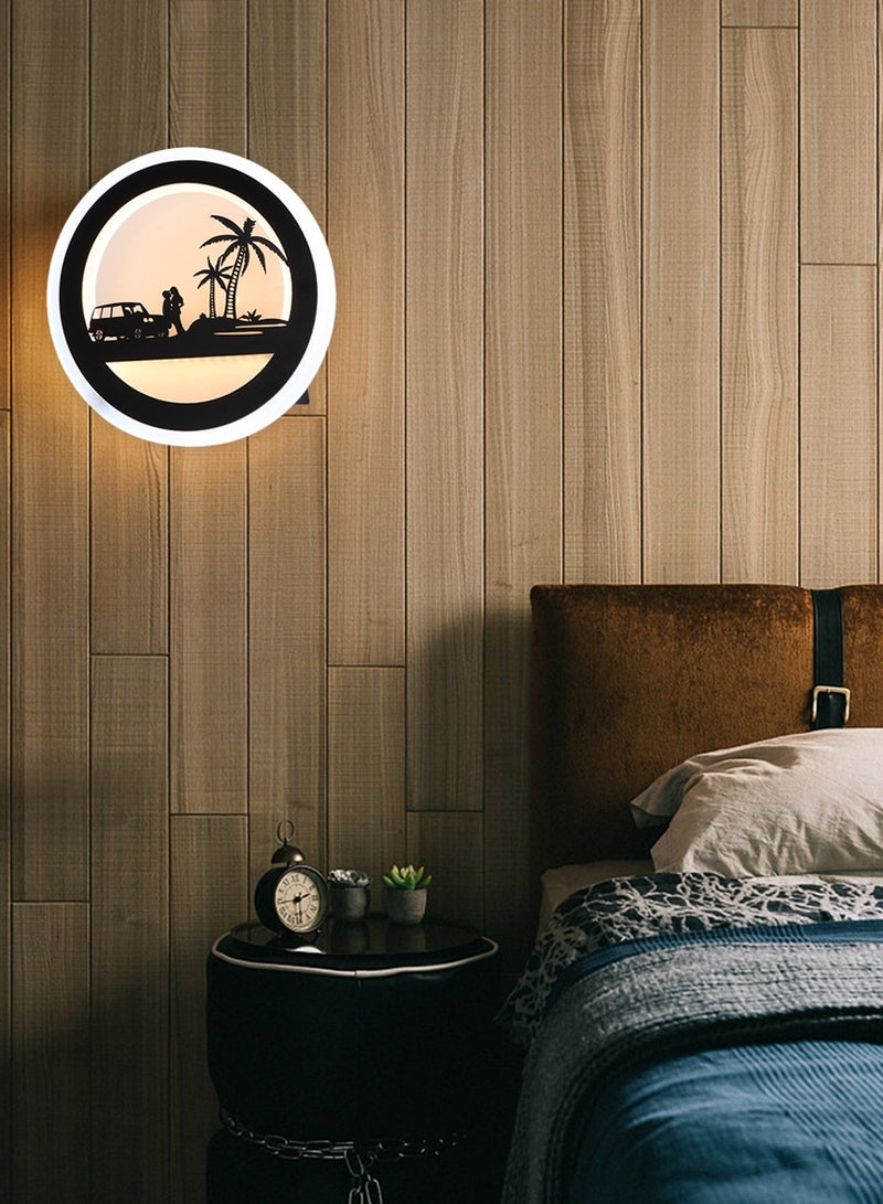 Sharpdo Nordic Creative LED Wall Lamp, Fashion 3 Color Dimming Wall Mounted Sconce, For Home Decor Bedroom Living Room Atmosphere Decoration Wall Light, Coast Palm, 30*30 CM - Image 3