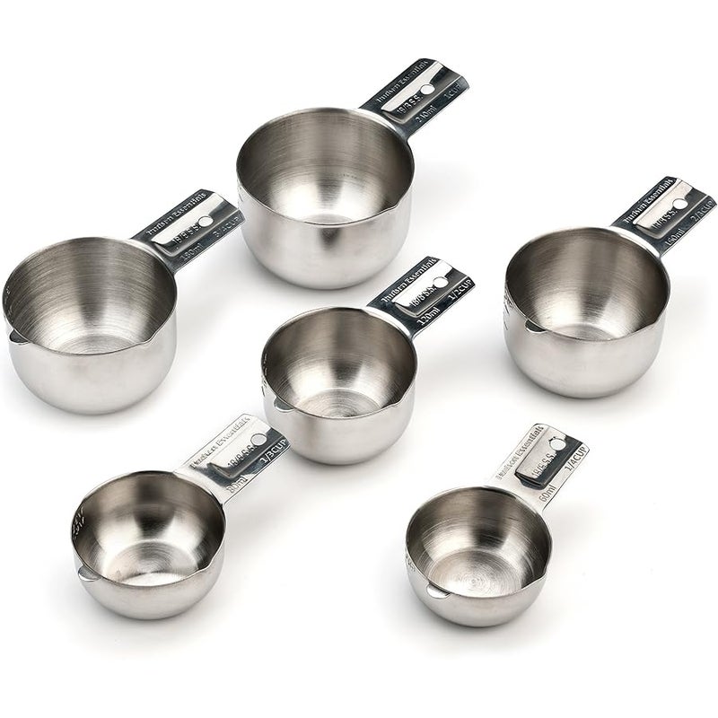 Hudson Essentials Stainless Steel Measuring Cups and Spoons Set (6 Piece Set) - Image 2