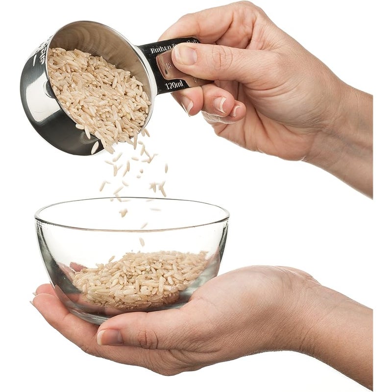 Hudson Essentials Stainless Steel Measuring Cups and Spoons Set (6 Piece Set) - Image 5