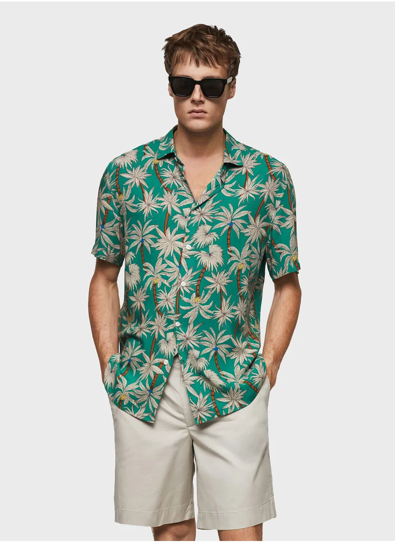 مانجو مان Palm-H Printed Regular Fit Shirt