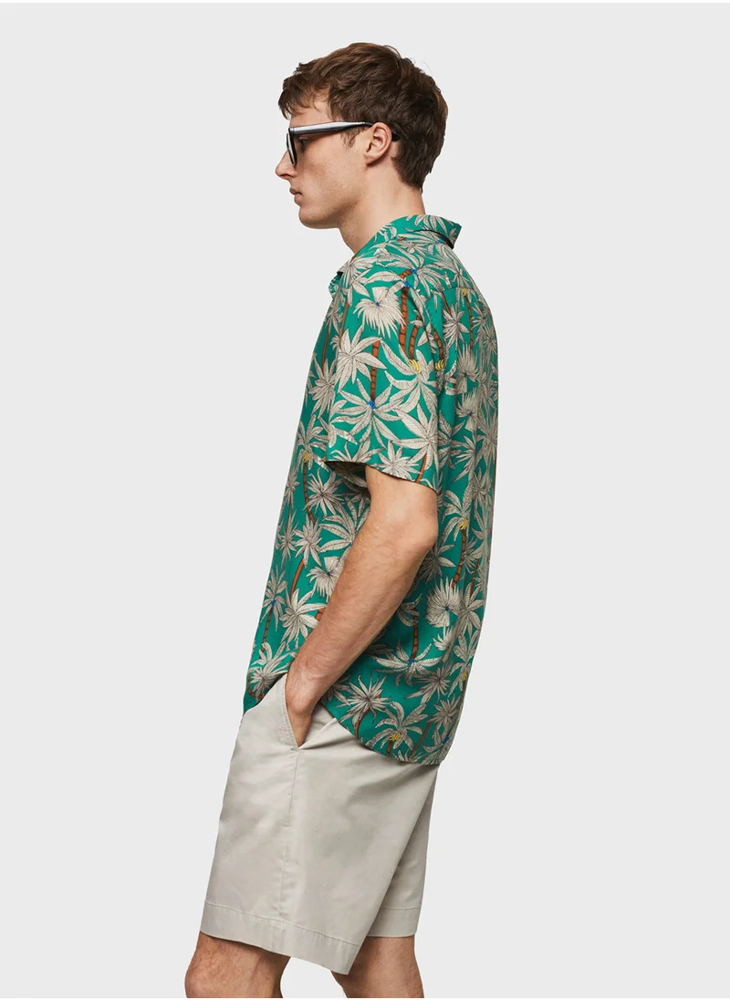 مانجو مان Palm-H Printed Regular Fit Shirt