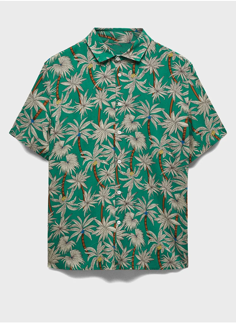 مانجو مان Palm-H Printed Regular Fit Shirt