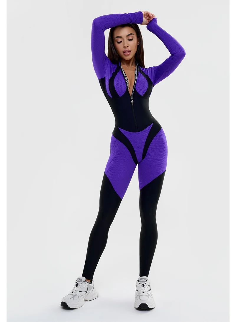Bona Fide Mistress Purple Bona Fide One Piece Workout Jumpsuits for Women - Athletic Romper Jumpsuit with Tummy Control and Lifting for Yoga, Gym for Women | Best Price UAE