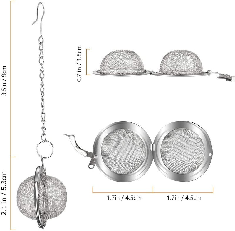 SHIDHMI 2 Pcs Reusable Stainless Steel Tea Infuser for Loose Leaf Tea | Durable Chai Strainer with Handle | Easy-to-Clean Tea Steeper for Green Tea, Herbal Tea & Chai Brewing Infuser Ball 2, Small - Image 5