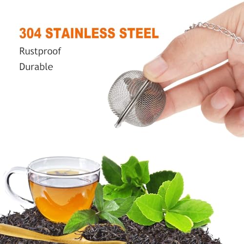 SHIDHMI 2 Pcs Reusable Stainless Steel Tea Infuser for Loose Leaf Tea | Durable Chai Strainer with Handle | Easy-to-Clean Tea Steeper for Green Tea, Herbal Tea & Chai Brewing Infuser Ball 2, Small - Image 4