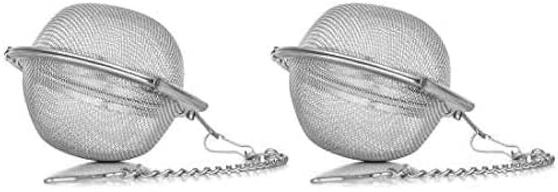 SHIDHMI 2 Pcs Reusable Stainless Steel Tea Infuser for Loose Leaf Tea | Durable Chai Strainer with Handle | Easy-to-Clean Tea Steeper for Green Tea, Herbal Tea & Chai Brewing Infuser Ball 2, Small - Image 1