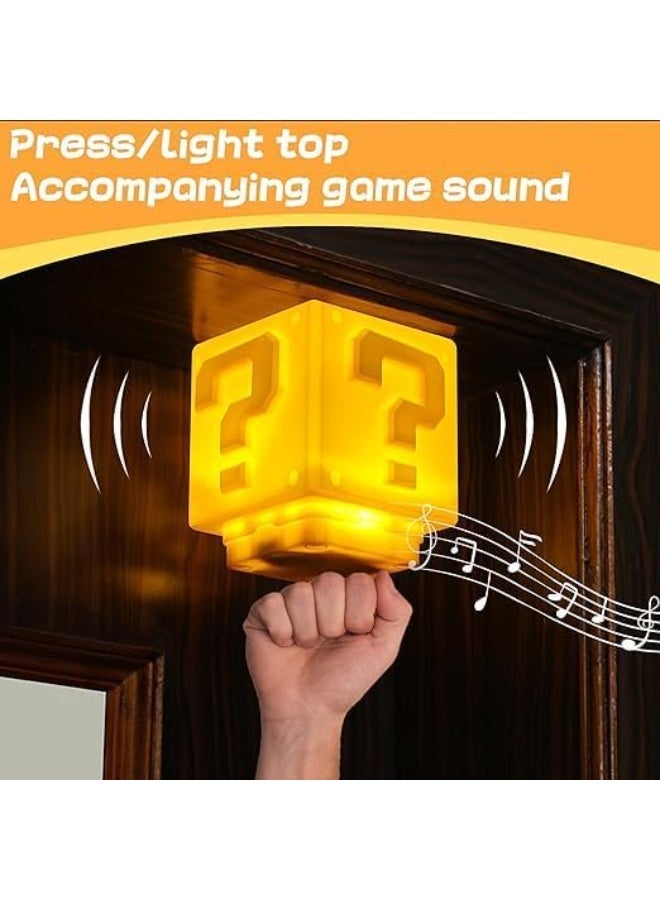 showkah® Mini Question Block Night Light – Rechargeable Desk & Bedside Lamp with Game Sound Effects, Type-C Charging, Soft Glow for Kids & Game Fans - Image 3