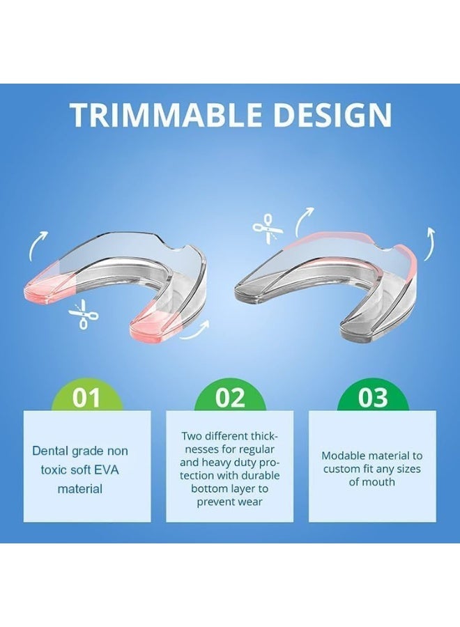 GlorySmile 8 Pcs 2 Sizes Mouth Guard for Clenching Teeth at Night Upgraded Mouth Guard for Teeth Grinding Moldable Mouth Guard Stop Bruxism and Teeth Grinding with Two Travel Cases Dental Night Guards - Image 3