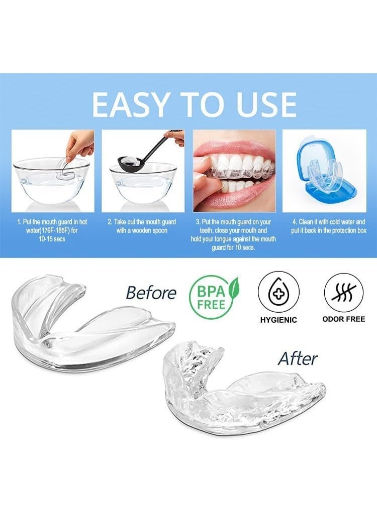 GlorySmile 8 Pcs 2 Sizes Mouth Guard for Clenching Teeth at Night Upgraded Mouth Guard for Teeth Grinding Moldable Mouth Guard Stop Bruxism and Teeth Grinding with Two Travel Cases Dental Night Guards - Image 2