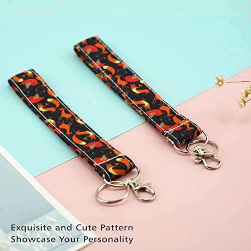 LParkin Fox Gifts Lanyard Keychain Lanyard for Women ID Badge Holder Keychain Lanyard Lanyards ID Holder Cotton Fabric Preschool Lanyard Teacher Gift Coworker Gift for Her Boss (Black) - Image 4