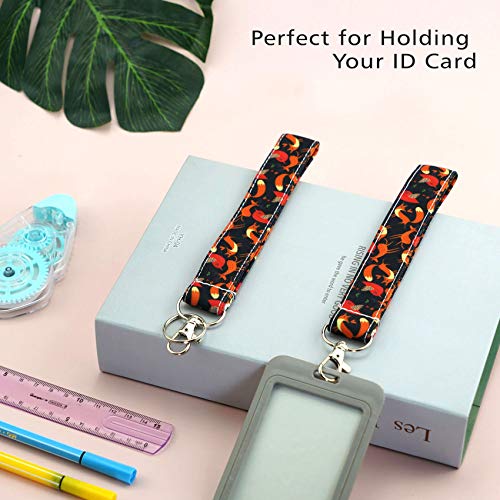 LParkin Fox Gifts Lanyard Keychain Lanyard for Women ID Badge Holder Keychain Lanyard Lanyards ID Holder Cotton Fabric Preschool Lanyard Teacher Gift Coworker Gift for Her Boss (Black) - Image 3