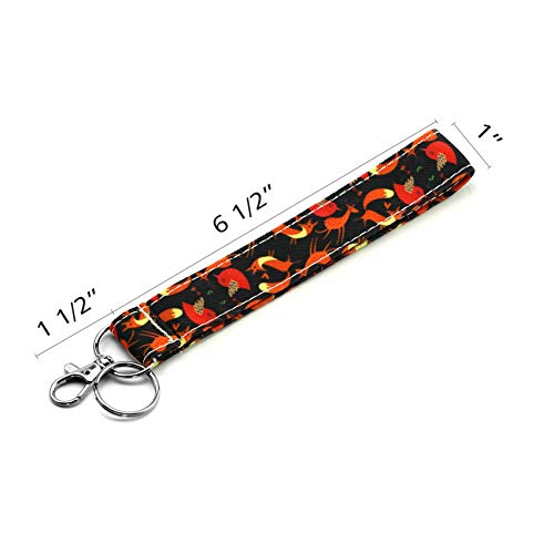 LParkin Fox Gifts Lanyard Keychain Lanyard for Women ID Badge Holder Keychain Lanyard Lanyards ID Holder Cotton Fabric Preschool Lanyard Teacher Gift Coworker Gift for Her Boss (Black) - Image 2