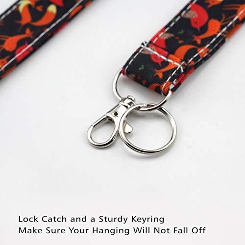 LParkin Fox Gifts Lanyard Keychain Lanyard for Women ID Badge Holder Keychain Lanyard Lanyards ID Holder Cotton Fabric Preschool Lanyard Teacher Gift Coworker Gift for Her Boss (Black) - Image 5