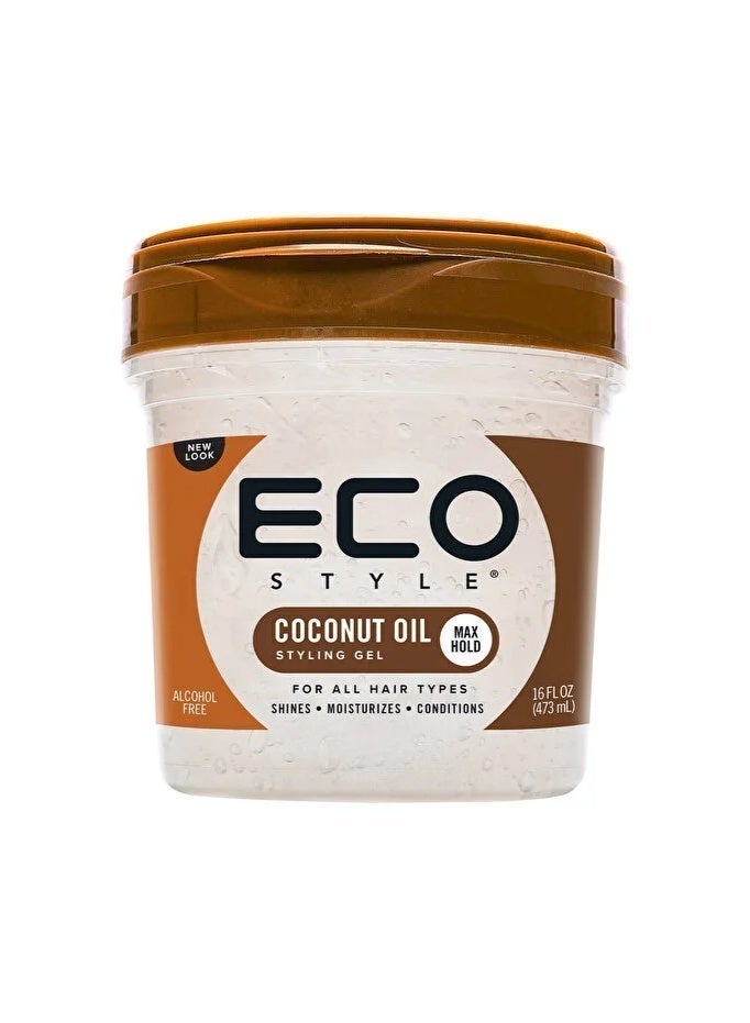 ikoo Ecoco Eco Style Gel - Coconut Oil - Adds Luster And Moisturizes Hair - Weightless Styling And Superior Hold - Prevents Breakage And Split Ends - Promotes Scalp Health - For All Hair Types - 16 Oz - Image 1