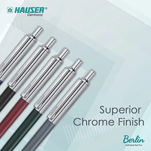 Hauser Berlin Metal Body Blue Ball Pen Pack of - 10 - Image 5