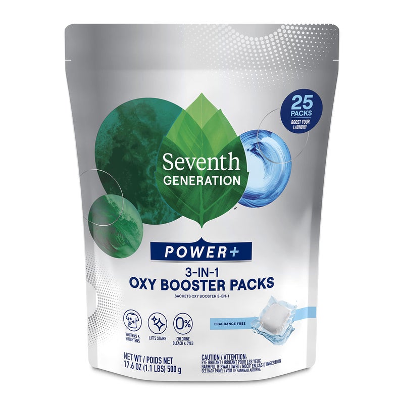 Seventh Generation Oxy Booster Stain Remover Packs Fragrance Free Power+ Stain Remover For Clothes 25 Count - Image 1